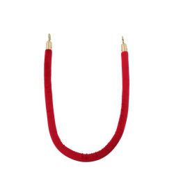 Koord van velours tbv afzetpaal - messing/rood