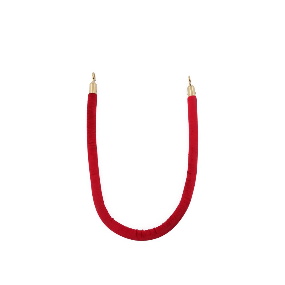 Koord van velours tbv afzetpaal - messing/rood