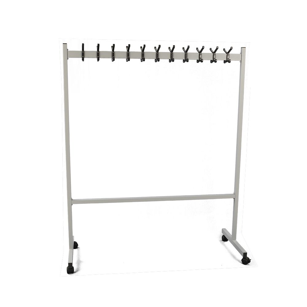 Basic verrijdbaar garderoberek dubbelzijdig - zilvergrijs