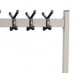 Basic verrijdbaar garderoberek dubbelzijdig - zilvergrijs