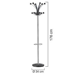 Unilux staande kapstok Hakea - zwart/chroom