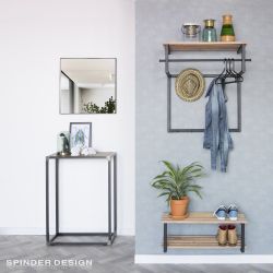 Spinder Design wandkapstok Rizzoli - zwart/eikenhout