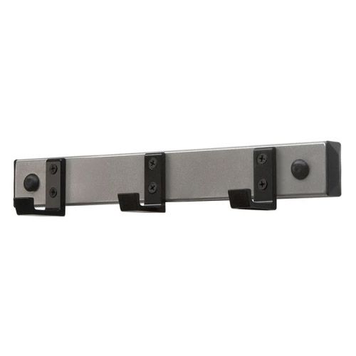 Basic HIQ wandkapstok met 3 haken - grijs/zwart