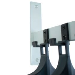 Basic HIQ wandkapstok met 4 kledinghangers - grijs/zwart