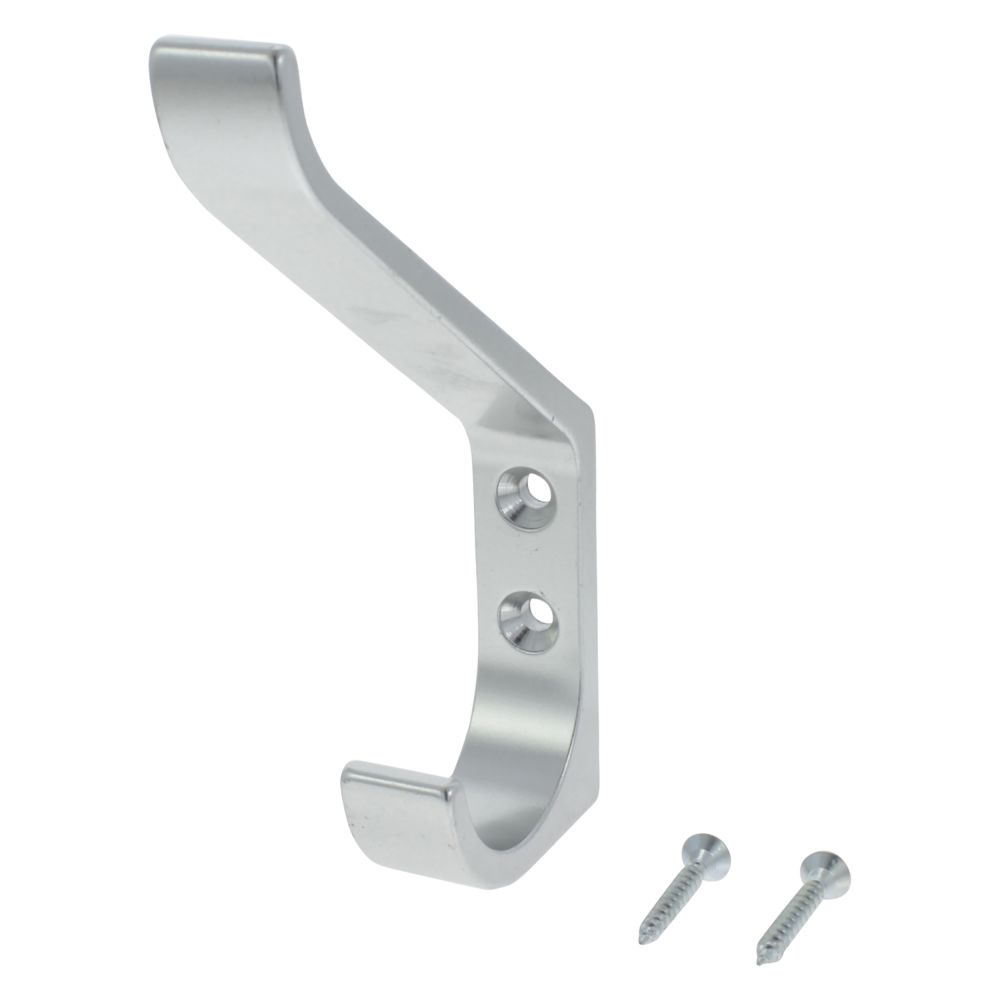 Kapstokhaak gebogen - aluminium