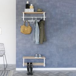 Spinder Design Marco wandkapstok - wit/eikenhout