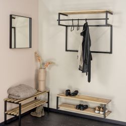 Spinder Design Rizzoli/Marco XL (100 cm) schoenenrek - zwart/eikenhout