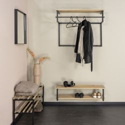 Spinder Design Rizzoli/Marco XL (100 cm) schoenenrek - zwart/eikenhout