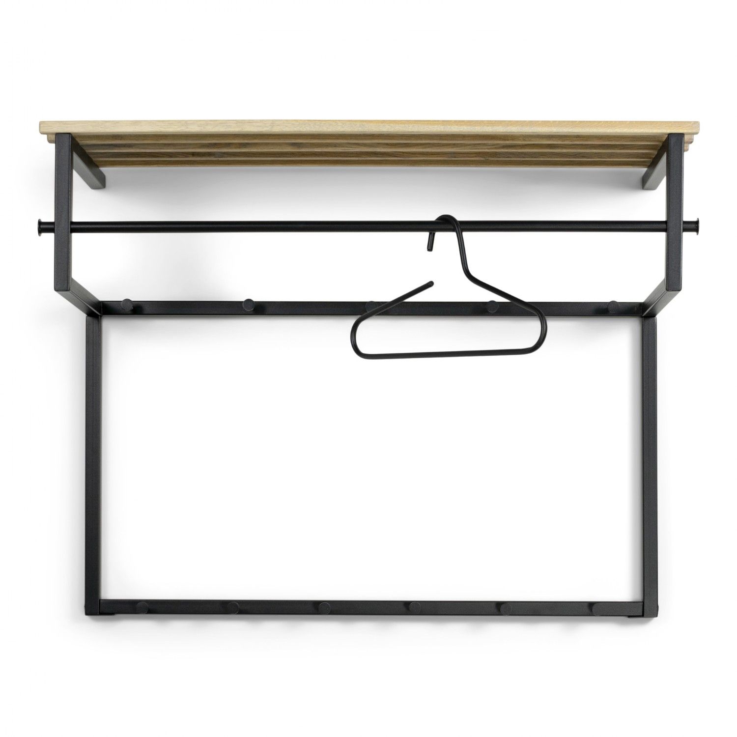 Spinder Design Rizzoli XL (100 cm) wandkapstok - zwart/eikenhout