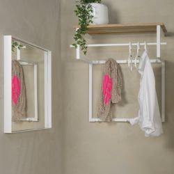 Spinder Design wandkapstok Rizzoli - wit/eikenhout