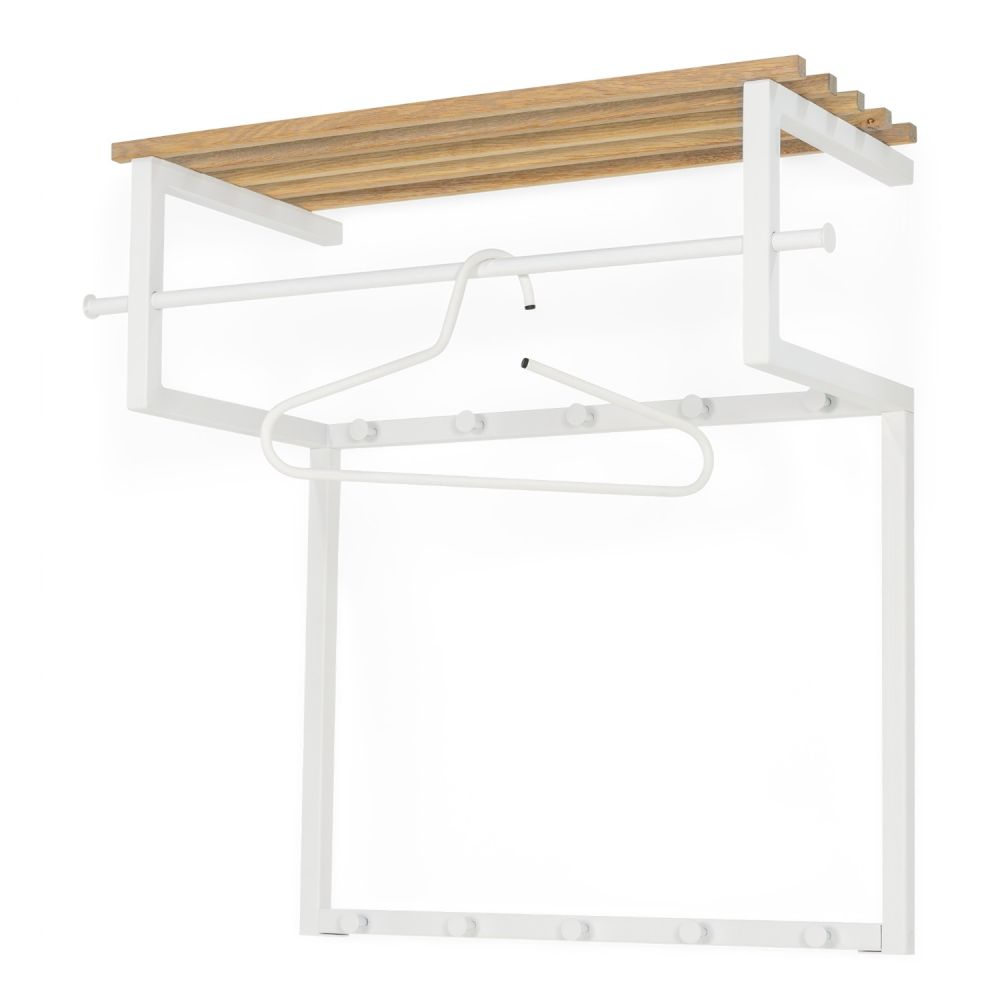 Spinder Design wandkapstok Rizzoli - wit/eikenhout