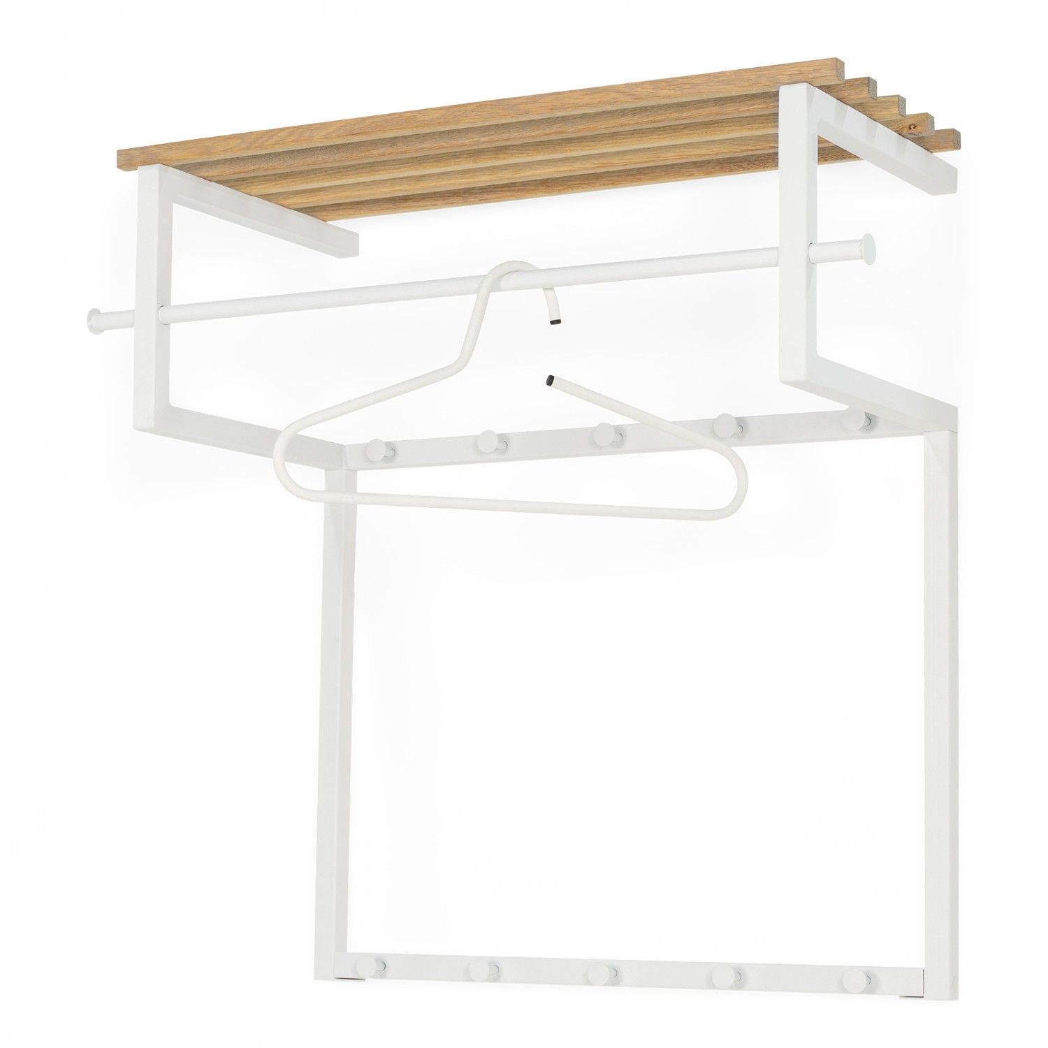 Spinder Design Rizzoli wandkapstok - wit/eikenhout