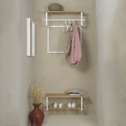 Spinder Design wandkapstok Rizzoli - wit/eikenhout