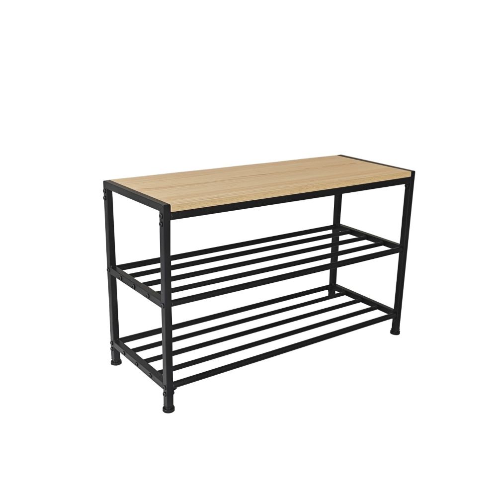 Practo Home schoenenrek voor 6 paar (80x49,5x30 cm) - zwart/hout