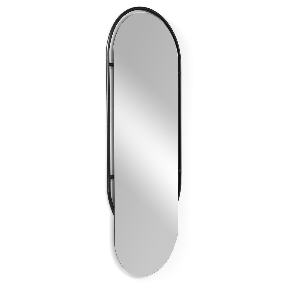 Spinder Design Orbis oval 160 spiegel 159x59 cm - zwart