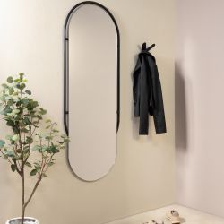 Spinder Design Orbis oval 160 spiegel 159x59 cm - zwart