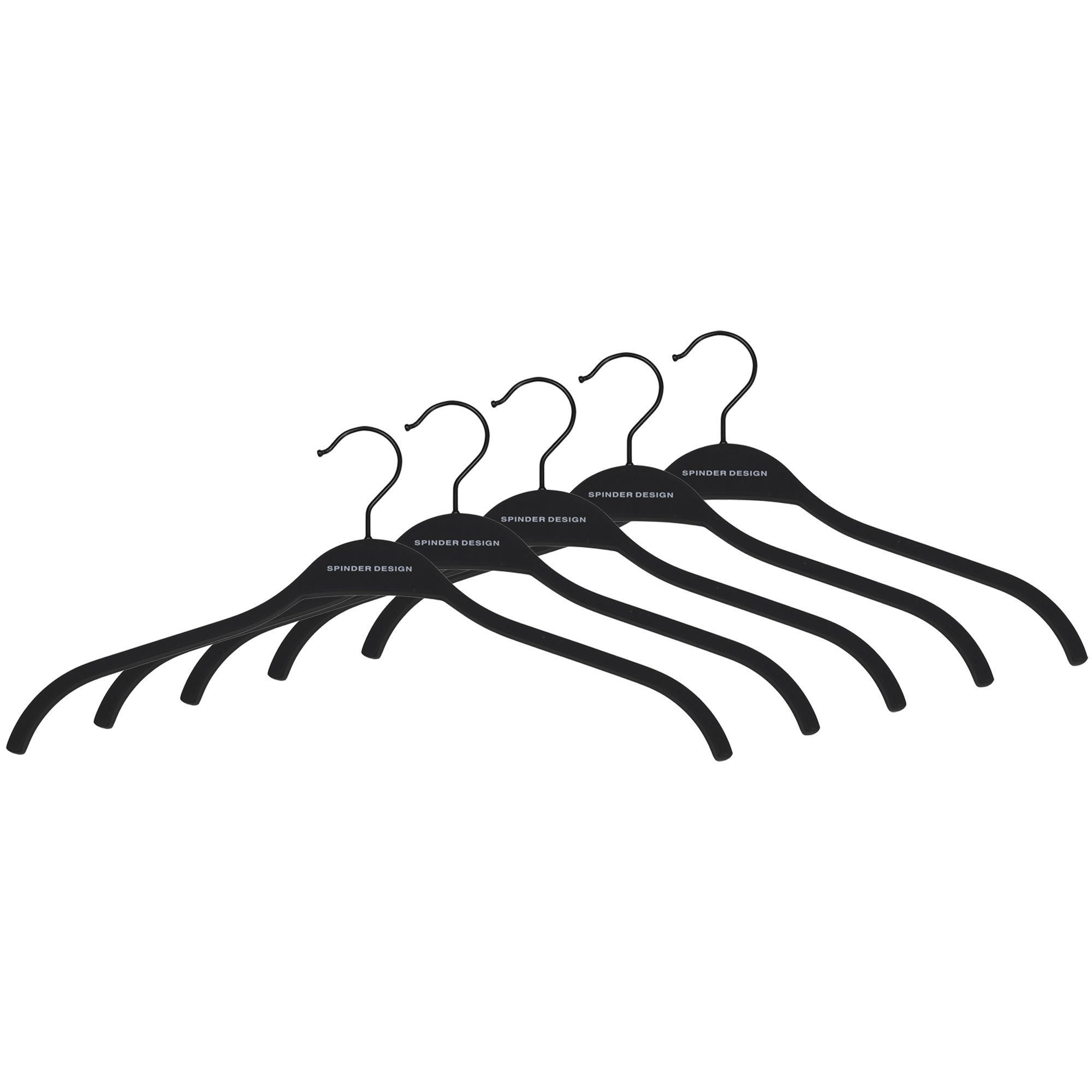 Spinder Design Rosa kledinghangers (set van 5 stuks) - zwart
