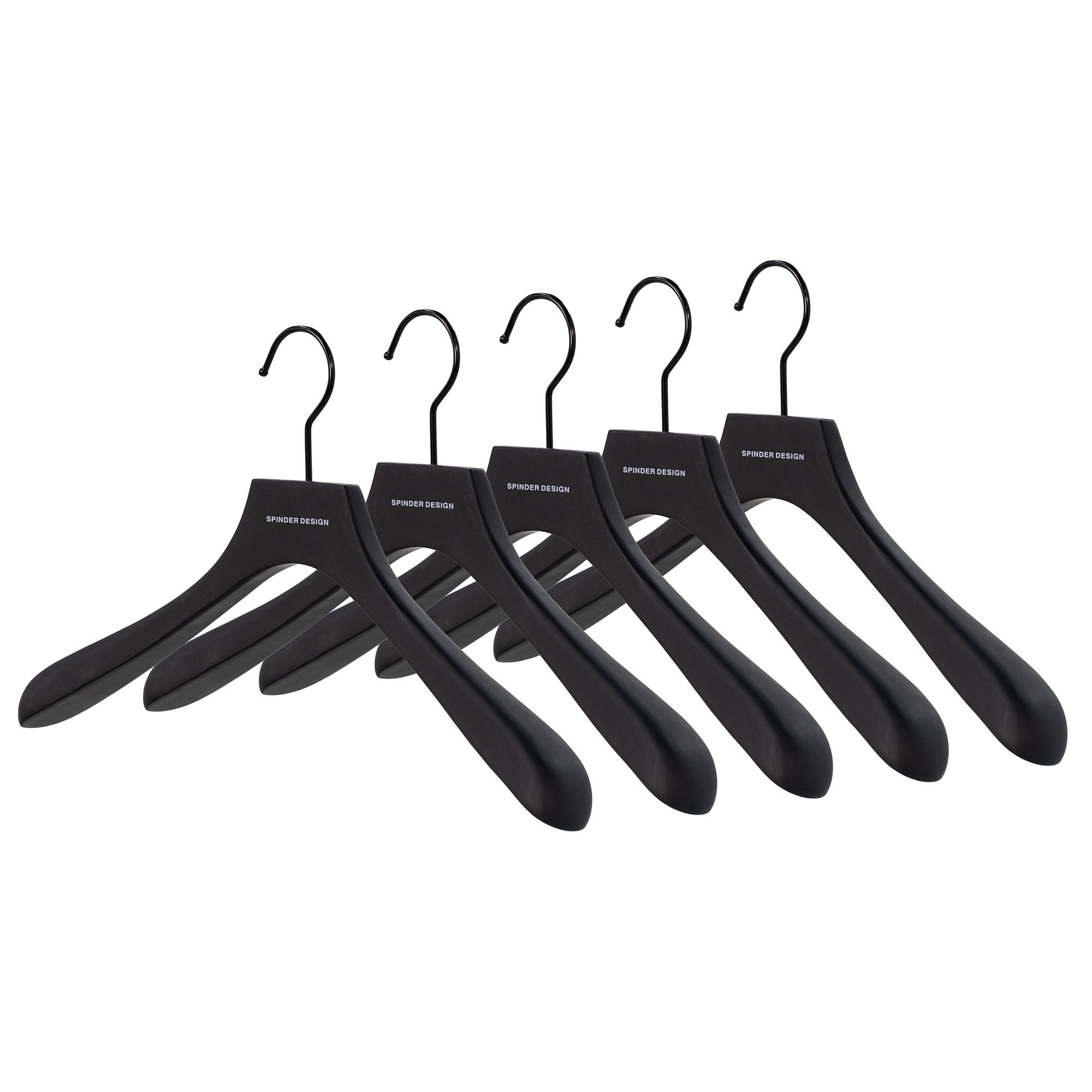 Spinder Design Lotus kledinghangers (set van 5 stuks) - zwart