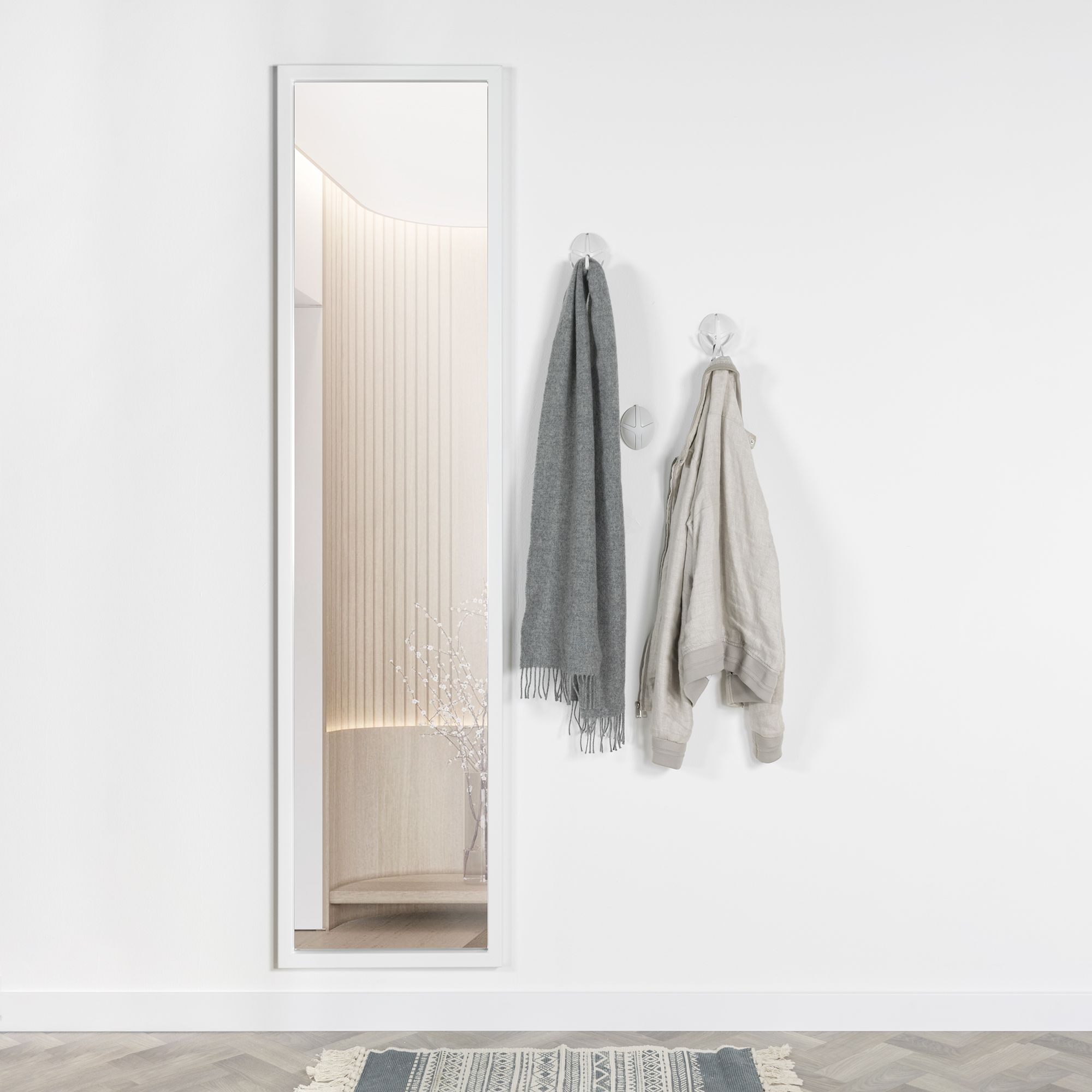 Spinder Design Senza M2 passpiegel 185x46 cm - wit