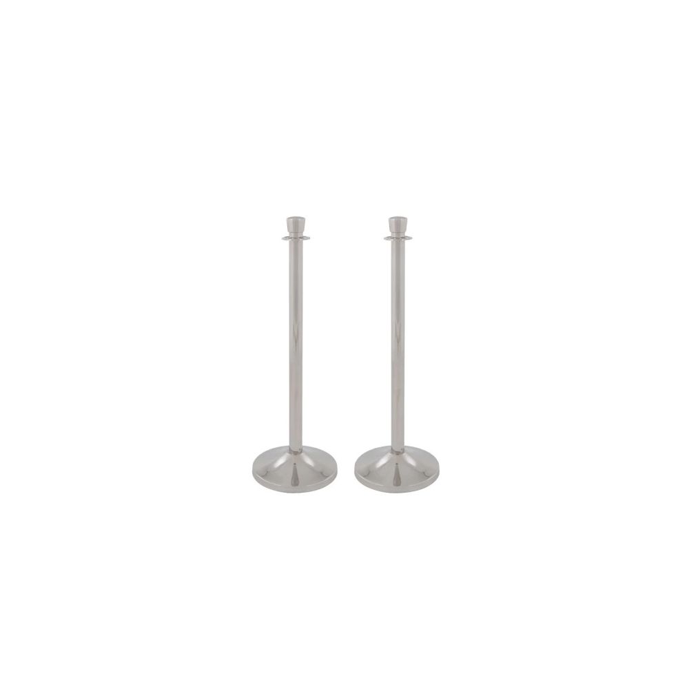 Basic afzetpalen op verzwaarde voet set 2 stuks - chroom