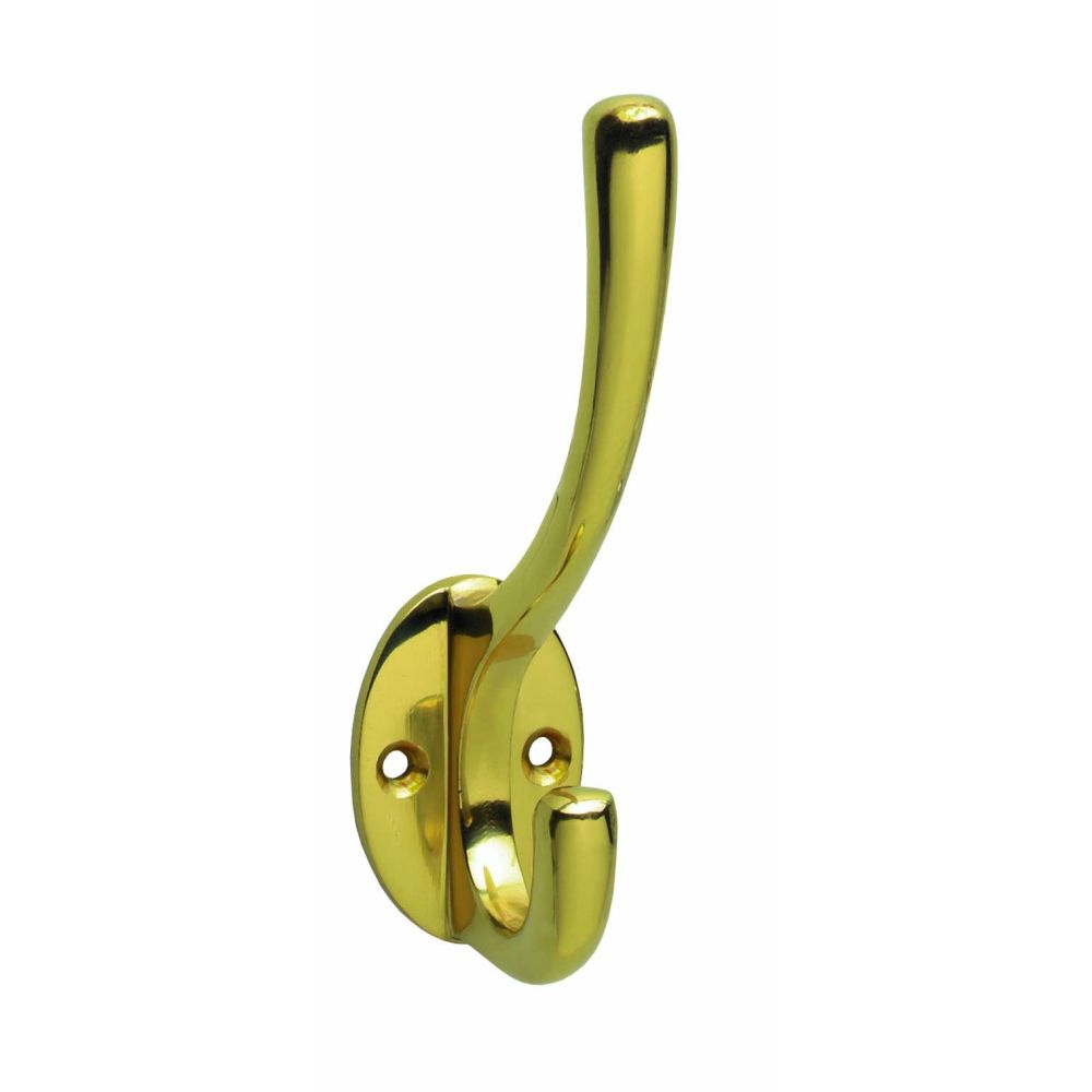 Kapstokhaak ovaal messing gelakt